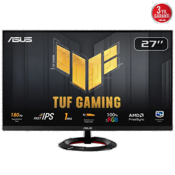 ASUS TUF Gaming VG279Q3R 27" 180Hz 1ms HDMI DP ELMB SYNC AdaptiveSync FHD Fast IPS Gaming Monitör ürün görseli 1