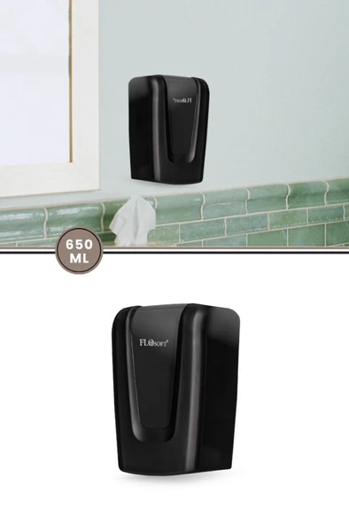 F089 Sıvı Sabunluk ve Dezenfektan Verici Siyah 650 ml ürün görseli 1