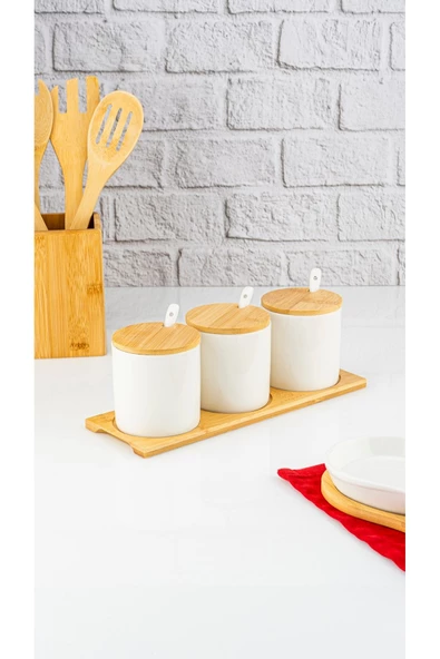 Bambum  Flora  3'lü Baharat Seti Kaşıklı - Resim 2