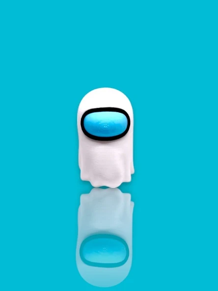 Among Us Ghost Oyuncak tek parça gövde, kaliteli baskı 6 cm - Resim 5