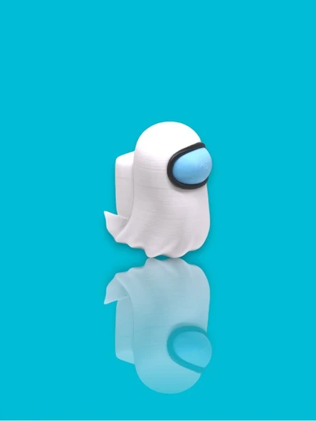 Among Us Ghost Oyuncak tek parça gövde, kaliteli baskı 6 cm - Resim 6