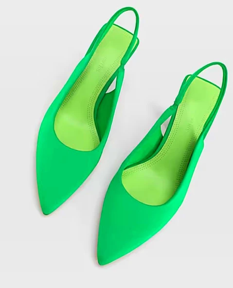 Stradivarius Yeşil Platform Topuklu Ayakkabı - Resim 2