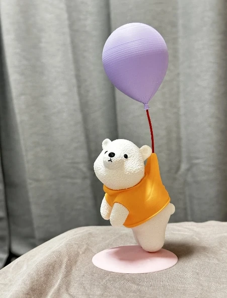 Balon Tutan Sevimli Ayı Figürü - Resim 6