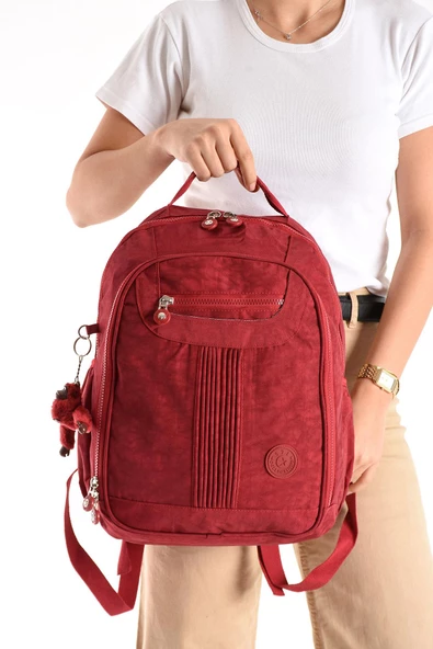 571 collections Ultra Hafif Orta Boy Sırt Çantası Çok Cepli Kırmızı (Model: 571-3P) ürün görseli 1