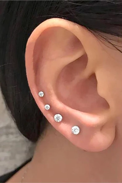 Taç Tektaş Zirconia Kadın Küpe - Resim 3