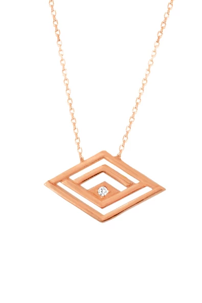 925 Ayar Rose Gold Kadın Gümüş Kolye ürün görseli 1
