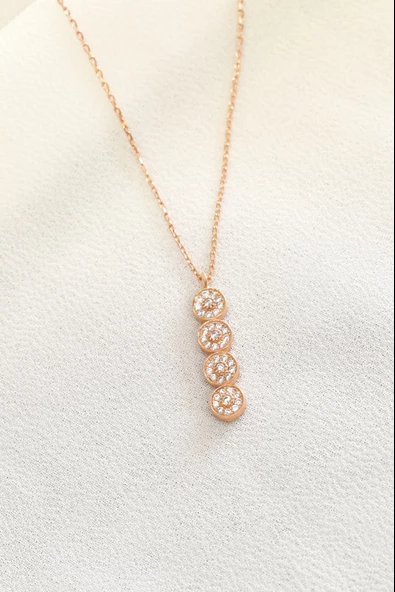 925 Ayar Suyolu Rose Gold Gümüş Kolye ürün görseli 1