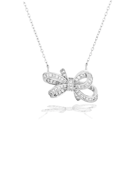 Zirconia Taşlı Işıltılı Diamond Fiyonk Model Kadın Gümüş Kolye ürün görseli 1