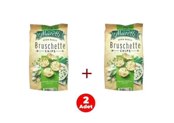 Maretti Bruschette Sour Cream & Onion - Ekşi Krema & Soğan Aromalı Ekmek Cips 70 g (2 ADET) ürün görseli 1