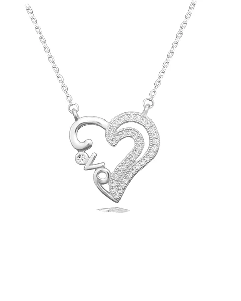 Diamond My Love Kalp Kadın Gümüş Kolye ürün görseli 1