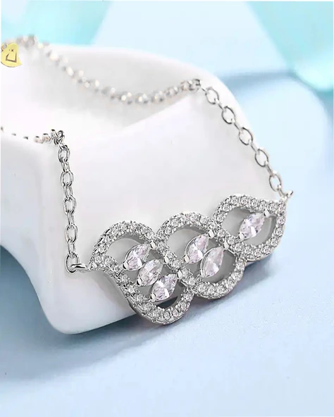 Luck Serisi Wedding Gerdan Gümüş Kadın Kolye - Resim 2