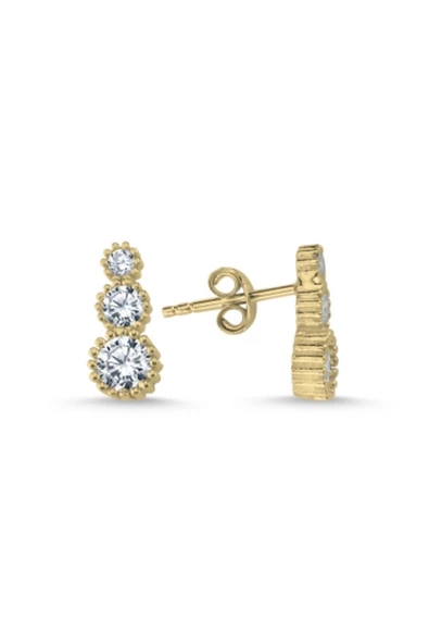 925 Ayar Süzme Model Zirkon Taşlı Kadın Küpe ürün görseli 1