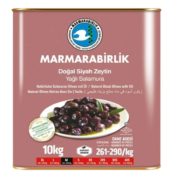 Marmarabirlik Yağlı Salamura M Siyah Zeytin 10 kg ürün görseli 1