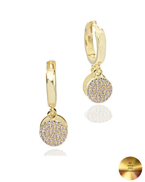 18k Serie Oro Sallantılı Aynalı Halka Kadın Gümüş Küpe ürün görseli 1