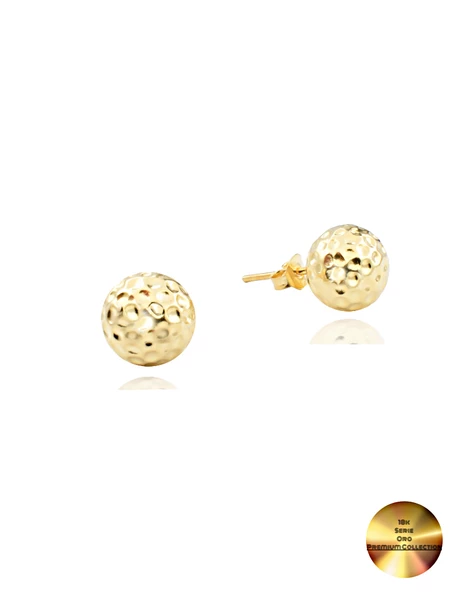 18k Serie Oro Dövme Küre Kadın Gümüş Küpe 9 MM ürün görseli 1