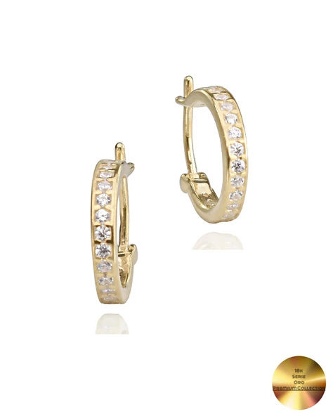 18k Serie Oro Şans Halka Minimal Gümüş Küpe 13 MM ürün görseli 1