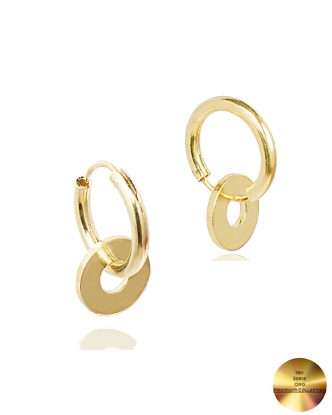 18k Serie Oro Sallantılı Halka Kadın Gümüş Küpe 14 MM ürün görseli 1
