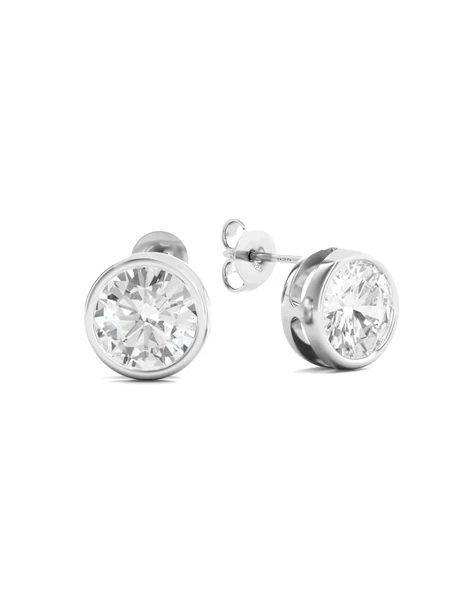 3 Cttw Dew Diamond Serisi Tektaş İthal Gümüş Kadın Küpe 7,5 Mm ürün görseli 1