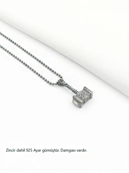 Antik Viking Çekiç Erkek Gümüş Kolye - Resim 2