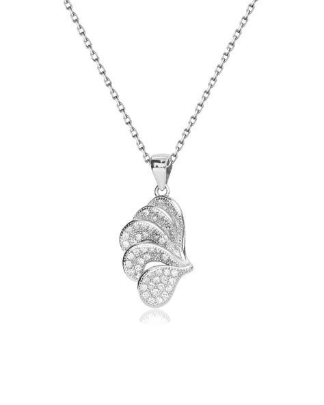 Diamond Seri Işıltılı Melek Kanadı Kadın Gümüş Kolye ürün görseli 1
