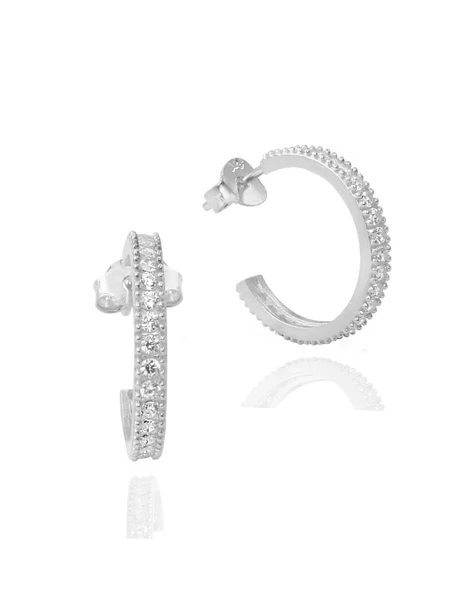 Tamtur Işıltı Dizilim Night Kadın Gümüş Küpe 18 MM ürün görseli 1