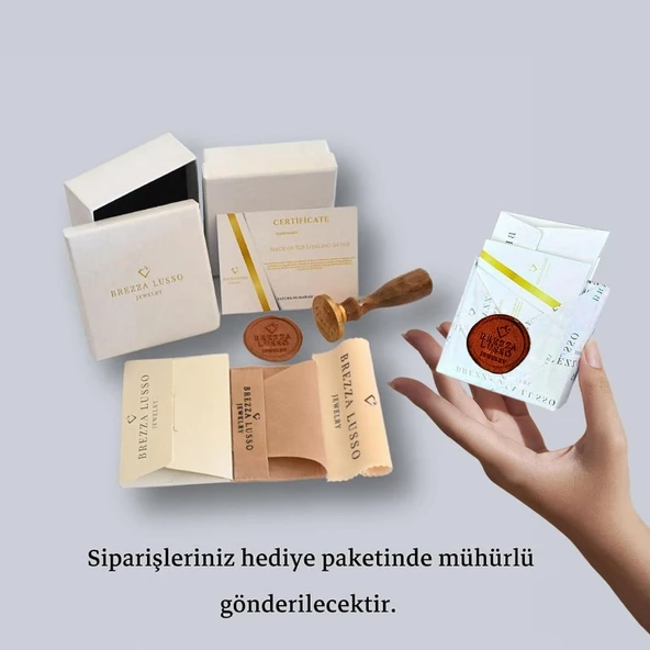 18k Serie Oro E Harfi Kadın Gümüş Kolye - Resim 3