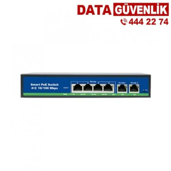 4 Port Poe Switch + 2 Port Uplink ürün görseli 1