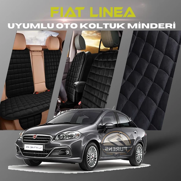 Fiat Linea Siyah Renk Tay Tüyü Cepli & Terletmez Sırtlı Oto Koltuk Minder Seti - Koltuk Koruma Kılıfı (ÖN & ARKA TAM SET) ürün görseli 1