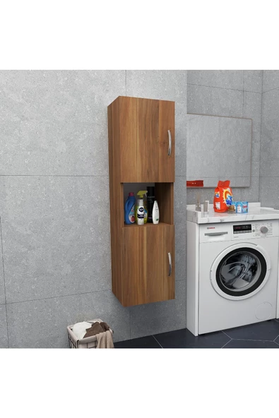 IRMAK DÜNYASI 2 Kapaklı Bölmeli Banyo Asma Boy Dolabı 2 kapılı Çok Amaçlı Duvara Monteli Dolap ürün görseli 1