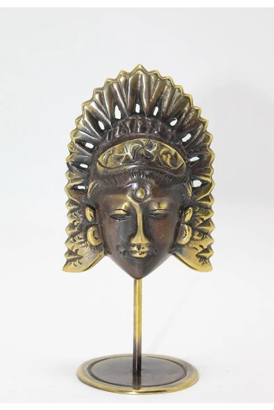 Masaüstü Pirinç Buddha Mask Figür ürün görseli 1