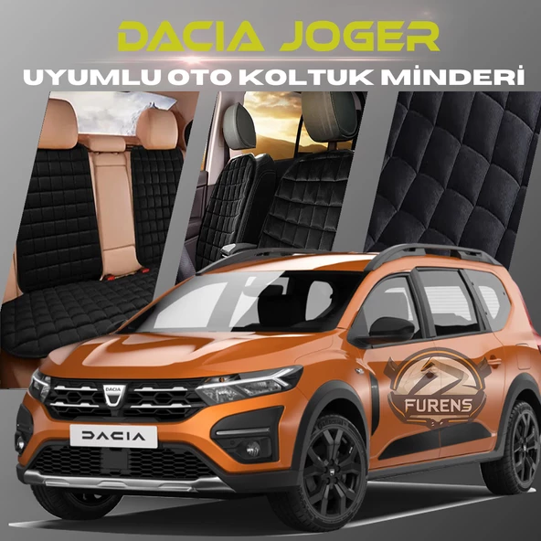 Dacia Joger Siyah Renk Tay Tüyü Cepli & Terletmez Sırtlı Oto Koltuk Minder Seti - Koltuk Koruma Kılıfı (ÖN & ARKA TAM SET) ürün görseli 1
