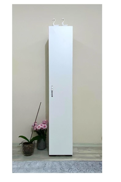 IRMAK DÜNYASI Çok Amaçlı Dolap Tek Kapaklı Dolap 5 Raflı Banyo Dolabı Mutfak Kiler Dolabı Beyaz Erzak Dolabı ürün görseli 1