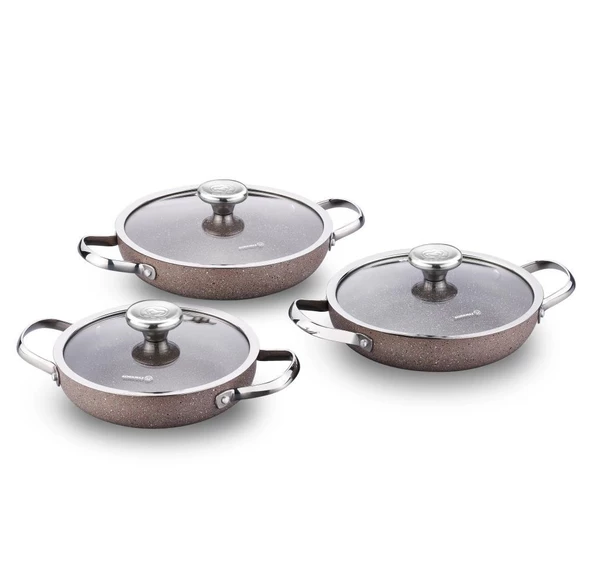 KORKMAZ A2920 BROWNİ 6 PARÇA OMLET SET ürün görseli 1