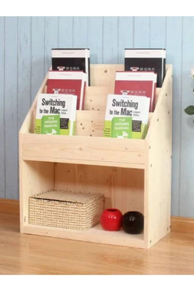 Ceri Masif Ahşap Montessori Kitaplık ürün görseli 1