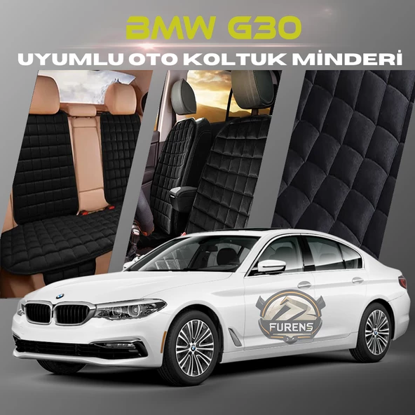 Bmw G30 Siyah Renk Tay Tüyü Cepli & Terletmez Sırtlı Oto Koltuk Minder Seti - Koltuk Koruma Kılıfı (ÖN & ARKA TAM SET) ürün görseli 1