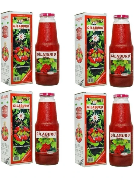 Pazarı Organik Gilaburu Suyu Gilaburu Nektarı Şeker Ilavesiz 1000 ml 4 X 1 L ürün görseli 1