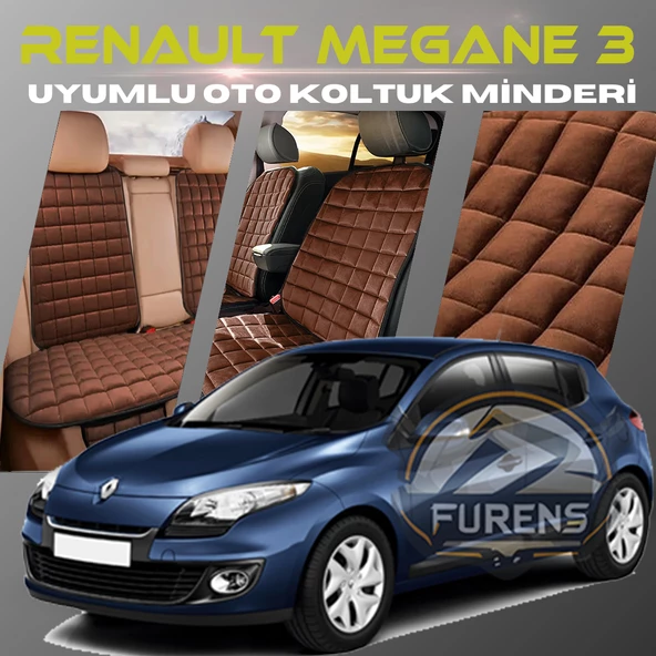 Renault Megane 3 Kahverengi Renk Tay Tüyü Cepli & Terletmez Sırtlı Oto Koltuk Minder Seti - Koltuk Koruma Kılıfı (ÖN & ARKA TAM SET) ürün görseli 1