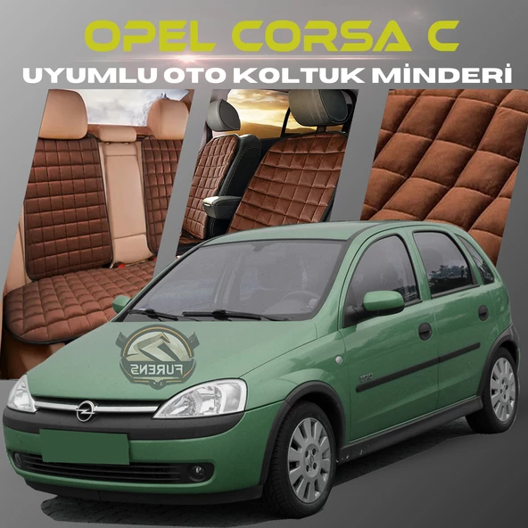 Opel Corsa C Kahverengi Renk Tay Tüyü Cepli & Terletmez Sırtlı Oto Koltuk Minder Seti - Koltuk Koruma Kılıfı (ÖN & ARKA TAM SET) ürün görseli 1