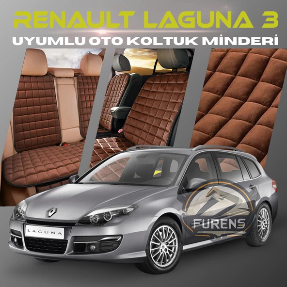 Renault Laguna 3 Kahverengi Renk Tay Tüyü Cepli & Terletmez Sırtlı Oto Koltuk Minder Seti - Koltuk Koruma Kılıfı (ÖN & ARKA TAM SET) ürün görseli 1