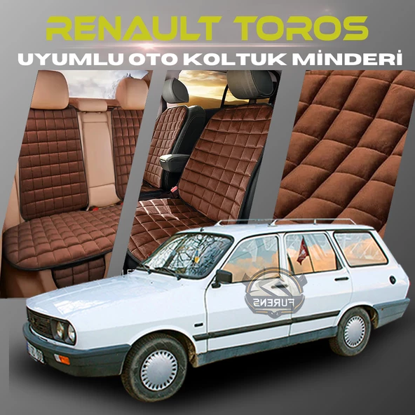 Renault Toros Kahverengi Renk Tay Tüyü Cepli & Terletmez Sırtlı Oto Koltuk Minder Seti - Koltuk Koruma Kılıfı (ÖN & ARKA TAM SET) ürün görseli 1