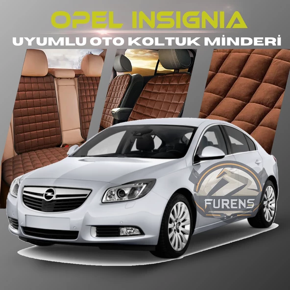 Opel İnsignia Kahverengi Renk Tay Tüyü Cepli & Terletmez Sırtlı Oto Koltuk Minder Seti - Koltuk Koruma Kılıfı (ÖN & ARKA TAM SET) ürün görseli 1