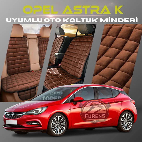 Opel Astra K Kahverengi Renk Tay Tüyü Cepli & Terletmez Sırtlı Oto Koltuk Minder Seti - Koltuk Koruma Kılıfı (ÖN & ARKA TAM SET) ürün görseli 1