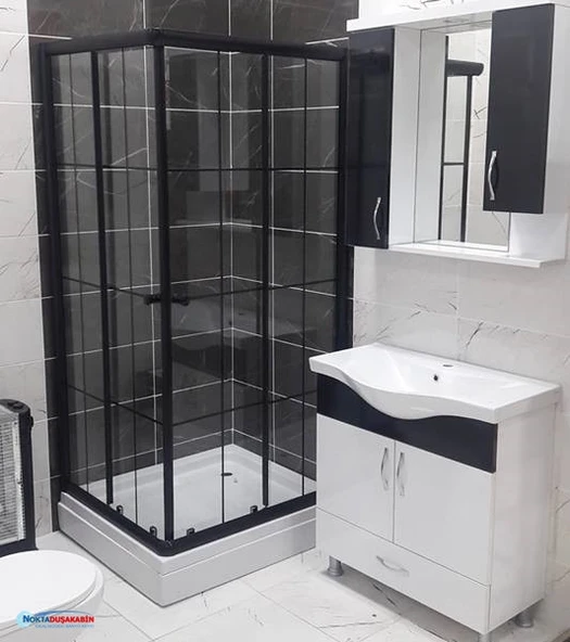 Siyah Karolaj Duşakabin Kare Duş Teknesi KD110 ürün görseli 1