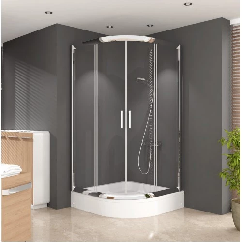 Lüks Camlı Duşakabin + Oval Duş teknesi ND100 ürün görseli 1