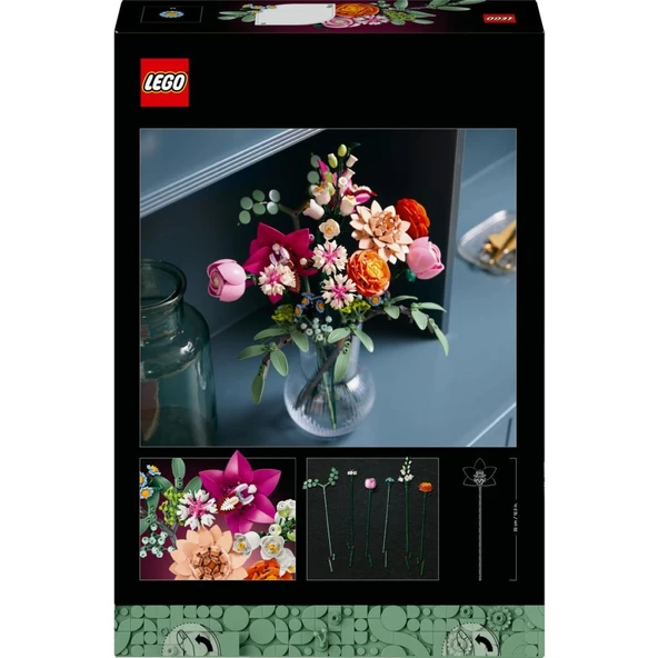 LEGO 10342  Botanicals Pembe Çiçek Buketi - Resim 4