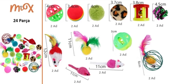 Kedi Oyuncak Seti 24 Parça Model 8 - Resim 2