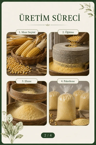 Köy değirmen mısır unu (1 kg) - Resim 3