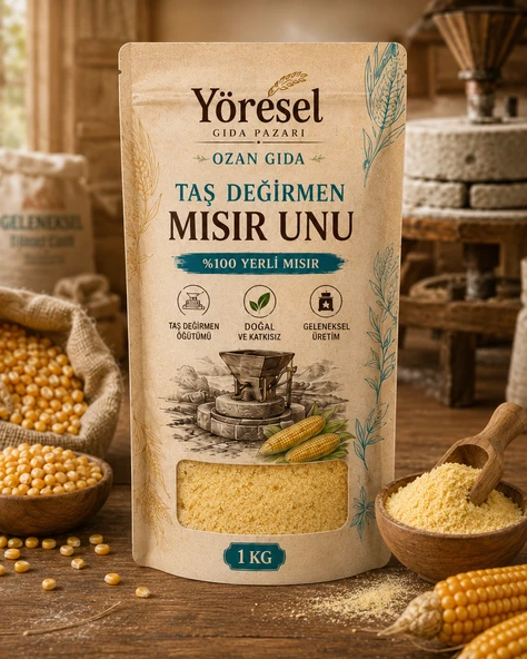 Köy değirmen mısır unu (1 kg) - Resim 6