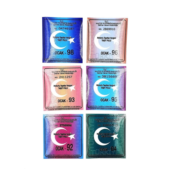 Gümrük Pulu 6'Li Set Türk Bayraklı Cam Sticker Etiketçilere Özel (490662117) ürün görseli 1