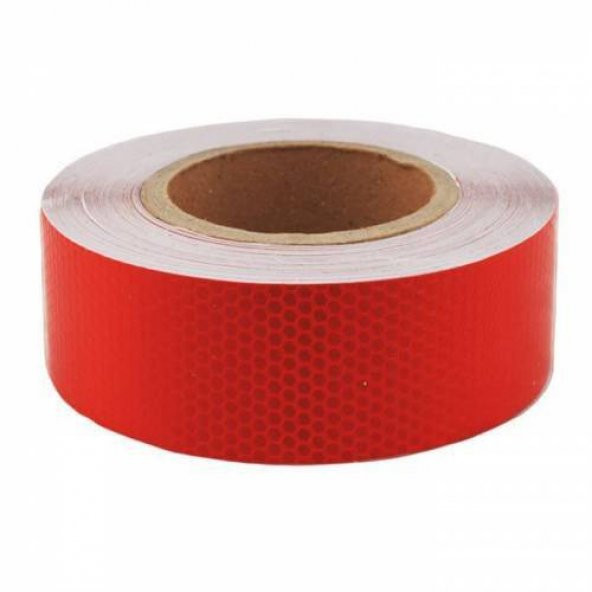 Fosfor Bant Şerit Petekli Kırmızı 10 cm x 5 Metre ürün görseli 1
